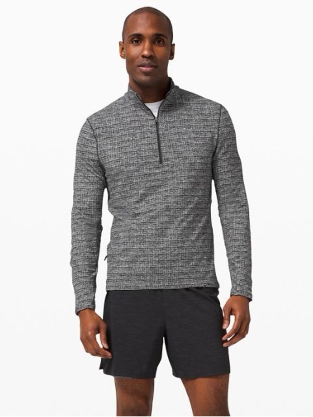 Lululemon Men's Surge Warm 1/2 Zip Pullover, Medium, Black/White